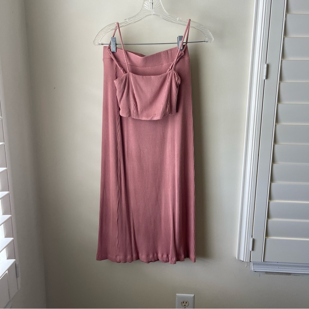 Whimsy and Row Pink ribbed Finn Skirt and Top Set